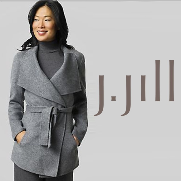 J. Jill Jackets & Blazers - J. Jill Grey Wool Angora Double Faced Coat. M
